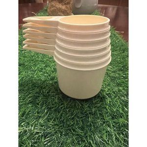 Tupperware Measuring Cups Complete Set of 6 Beige Vintage